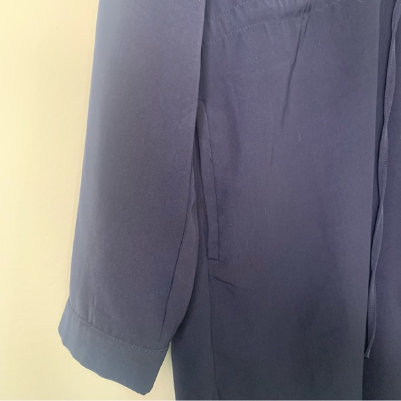 BLVD Navy Blue Mid Length Shirt Dress - Picture 7 of 8